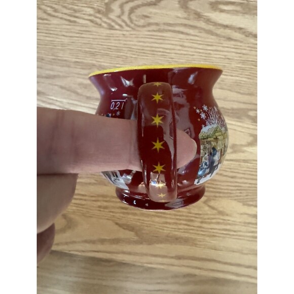 Christkindlmarket 2017 Mug Stein Ceramic Chicago Skyline‎ Red With Yellow Inside - Picture 4 of 7
